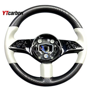YTcarbon para Sprinter ESprinter <span class=keywords><strong>Evito</strong></span> 2024 + piezas de automóvil accesorios de Interior de coche volante de cuero negro brillante personalizado - Product Image 4