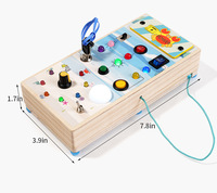 Jouet éducatif en bois avec interrupteur LED, volant de simulation, circuit marin et circuit imprimé pour la maternelle - Vente flash
