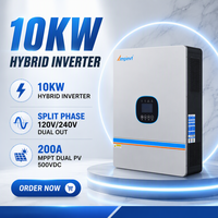 Onduleur hybride résidentiel haute fréquence à onde sinusoïdale pure 10kW 48V 120V 240V à phase divisée 200A MPPT, norme américaine, stock local