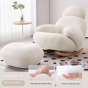 Sillón Sofá Reclinable Individual Acentuado Estilo Nórdico Moderno Personalizado para Sala de Estar Relajante Mecedora para Adultos Muebles de Dormitorio - Product Image 4