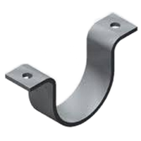 Collier de serrage en U galvanisé pour tuyaux en PVC, avec deux trous