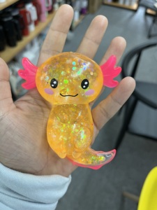 Juguete Blandito de Goma de Axolote Salamandra con Purpurina Holográfica de Dibujos Animados, de TPR Suave de Ascenso Lento, desde Almacén de EE. UU. - Product Image 5