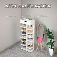 Armoire à chaussures moderne en bois double face multicouche bon marché pour la maison et le salon