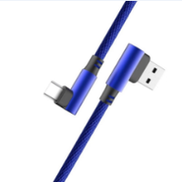 3M Kain Anyaman Ganda 90 Derajat Pengisian Cepat V8 Micro USB Panjang Charger dengan Transfer Data