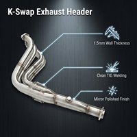 Collecteur d'échappement racing en acier inoxydable HD-06H pour Honda Civic 99-00 SI B16 A9 (Style B 4-1)