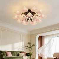 Plafonnier PM de style antique français pour chambre à coucher, protection oculaire, design créatif en forme de pétale, lumière principale pour salon, style pastoral