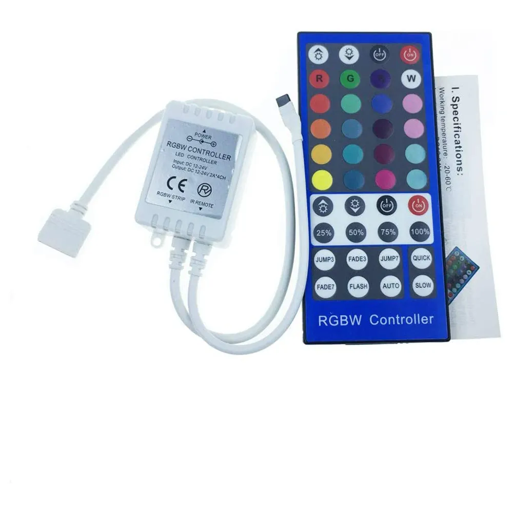 40 Key Infrared IR Remote RGBW Controller for 3528 5050 RGBW RGBWW LED Strip Light, DC12V-24V