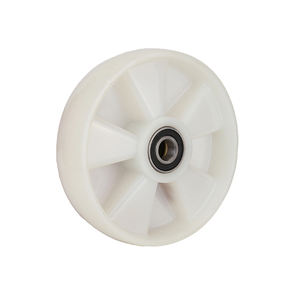 Maßgefertigte Materialien Aluminium-Kern Doppel-Dall-Lager Weiße Nylon-Lenkrolle Belastbar bis 500kg Gabelstapler-Rollen - Product Image 1