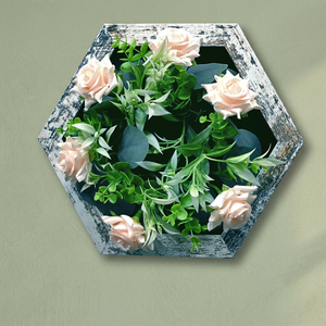 Square Wooden Artificial <b>Flower</b> <b>Wall</b> Frame 30x30 cm (AFF-Frame-8) Detachable Indoor Use - Product Image 2