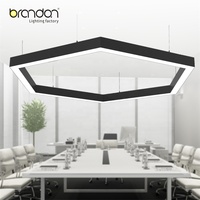 Triangle Architectural Moderne Led Linéaire Suspension Diy Design Hexagonal 20w 40w Plafonniers en Aluminium pour Garage Gym