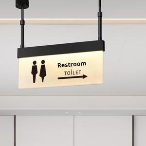 Panneaux de toilette suspendus lumineux en acrylique moderne avec guide pour hommes et femmes pour un usage commercial et des occasions d'affaires - Product Image 4