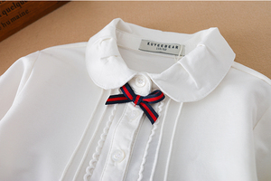 Chemisiers et Blouses pour Filles à Manches Longues Unies de Haute Qualité avec Nœud – Collection Écoresponsable – Meilleures Ventes - Product Image 5