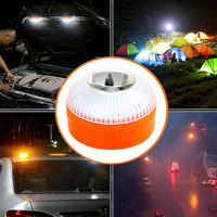 Lampe d'Urgence Voiture V16 LED Torche Stroboscopique, Lumière d'Avertissement Étanche pour Accident Routier à Batterie Remplaçable