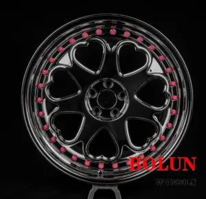 BL new design deep dish big lip polished chrome forged rims 5*100 for volk racing te37 tesla model S JDM BMW E46 E90 GT86