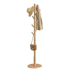 <span class=keywords><strong>VASAGLE</strong></span> <span class=keywords><strong>Porte</strong></span>-<span class=keywords><strong>manteau</strong></span> autoportant minimaliste en bois massif, forme arbre, 8 crochets, pour vestes et chapeaux, pour couloir, crochets en bois d'hévéa, barre de support, Cloud - Product Image 3