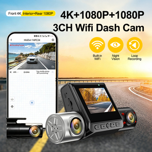 135. กล้องติดรถยนต์ 3 ช่องทาง มุมมองกว้าง ความละเอียด 4K พร้อมกล้องภายในและกล้องหลัง 1080P จอภาพ 2 นิ้ว บันทึกภาพ DVR รองรับ G-Sensor - Product Image 2