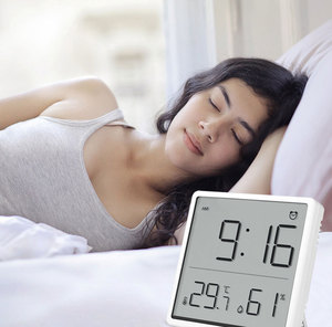 Đồng Hồ Báo Thức Màn Hình Lớn <span class=keywords><strong>LCD</strong></span> Kiểu Mới Với Máy Đo Độ Ẩm Và Nhiệt Độ Nam Châm 9033 - Product Image 6