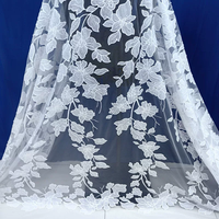 Applique florale laser blanche avec broderie de perles et de sequins pour robe de mariée en tissu dentelle