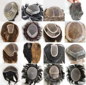 Rambut Palsu Lace Toupee dengan Garis Rambut Alami, French Lace Front, Bleached, Semua Rambut Asli Manusia, Sistem Penggantian Rambut untuk Pria, Toupee Protesis - Product Image 5