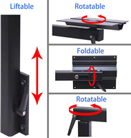 HWHong mise à niveau des accessoires de support de jambe de table RV avec table pliante, démontage de rotation à 360 degrés en alliage d'aluminium de haute qualité