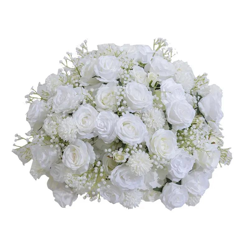 Fábrica personalizada 60cm puro branco leite branco rosa estrela flor bola casa casamento decoração atividades exibir artificial flor bal