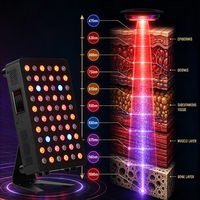 Soins de la peau à domicile, 10 longueurs d'onde, thérapie par lumière rouge, 60 pièces, 470 à 1060 nm, panneau LED à lumière infrarouge blanche, photons