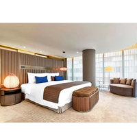 Meubles d'hôtel de Dubaï, fournisseur chinois renommé pour l'hôtellerie, ensemble de chambre à coucher entièrement en bois pour projets hôteliers