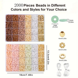Clay <b>Bead</b> <b>Set</b> 2000Pcs 24-Compartment DIY Jewelry Making Bracelet Kit Round Polymer Clay <b>Beads</b> for Crafting Accessories - Product Image 2