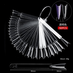 50pcs faux ongles conseils Nail Art en forme d'éventail Palette carte affichage acrylique pratique <span class=keywords><strong>nuancier</strong></span> pour vernis à ongles avec anneau clair - Product Image 4