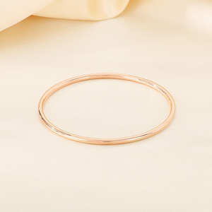 Brazalete Delgado Clásico en Oro Rosa, Sin Níquel, Resistente al Agua, Alto Pulido, Apilable, Unisex, para Uso Diario, JAJGI, Certificado IGI, en Forma de Corazón - Product Image 1