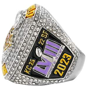 Fabricant Logo personnalisé Sports Zinc Alloy Gold Championship Ring Basketball Softball Hockey Metal Gold Championship Ring - Product Image 5