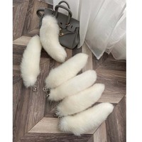 MWFur – porte-clés en fourrure de renard véritable, couleur naturelle, queue de renard naturelle