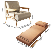 Sofá Cama de Tela Tecnológica con Respaldo Ajustable en 6 Niveles, Sofá Convertible para Hogar, Hotel, Oficina, OEM/ODM Disponible, VLranlife