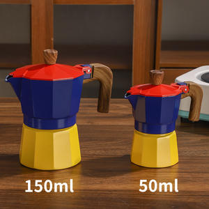 סיר מוקה קלאסי מאלומיניום עם שסתום יחיד, סיר קפה איטלקי קטן, בעבודת יד, ביתי, 12369, סט כלי להכנת קפה - Product Image 3