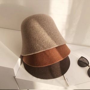 Chapeau de pêcheur en laine australienne pour femme, automne/hiver, luxe léger, haut de gamme, effet amincissant, chapeau seau chaud de qualité supérieure, style britannique - Product Image 1