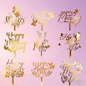 Décoration <span class=keywords><strong>de</strong></span> gâteau transfrontalière style Ins pour la Fête des Mères, carte à insérer en acrylique double couche - Product Image 2