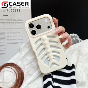 Coque de téléphone créative en silicone souple anti-choc et respectueuse de la peau, motif os de poisson évidé, dissipation thermique, pour <span class=keywords><strong>iPhone</strong></span> séries 11-17 - Product Image 5