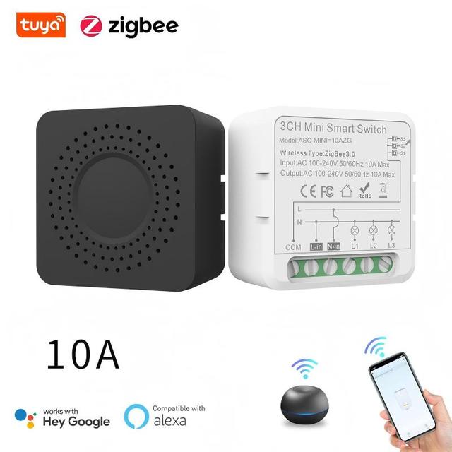 Zowie Z10A Zigbee Smart Switch with App Control Works with Alexa/Google Home Neutral Wire Required 120V US for DIY Light Load