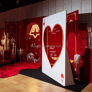 ZKAI Arche de fond photo pour fête, motif Cœurs, As de poker, Cartes à jouer Reine, pour décoration de mariage et de fête - Product Image 2