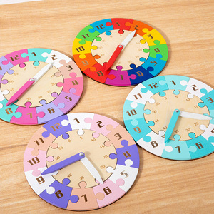 2025 Thiết Kế Mới Bằng Gỗ Đầu Giáo Dục Thông Minh Unisex Màu Thời Gian Nhận Thức Nhận Thức Thông Minh Đồng Hồ Ghép Hình Câu Đố Cho Trẻ Em - Product Image 5
