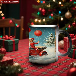Classic Black Frosted Ceramic <b>Mug</b> 11oz <b>Heat</b> Sensitive Color <b>Changing</b> Drinking Cup Office Tea Cup - Product Image 2