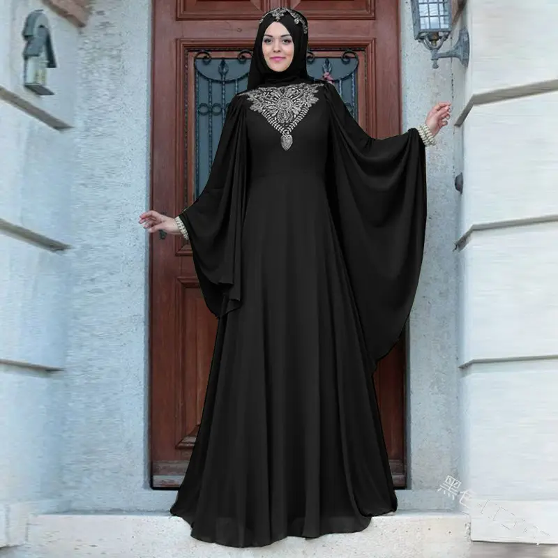 عباءة طويلة للمرأة المسلمة لعيد الشرق الأوسط والعربية بدبي، فساتين نسائية حجابية ذات أكمام طويلة، روب إسلامي