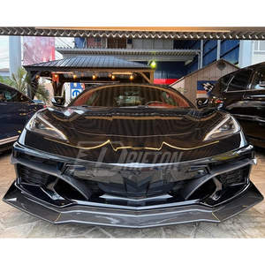 Nuevo alerón delantero de fibra de carbono estilo 5VM agresivo para kits de carrocería Chevrolet Corvette C8 Stingray Z51 - Product Image 4