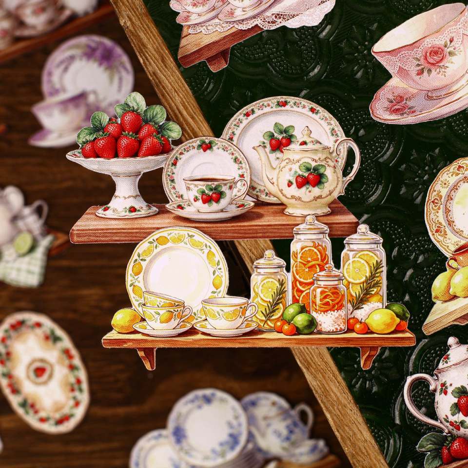 Sticker Sip 10 Stickers Per Pack Huachu Zhenqi Series Porcelain-themed DIY ...