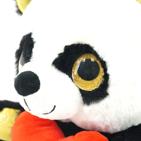 Vente en gros peluche personnalisée super douce panda jouet tissu animaux en peluche PP coton remplissage maille doublure pour anniversaire cadeaux de saint valentin