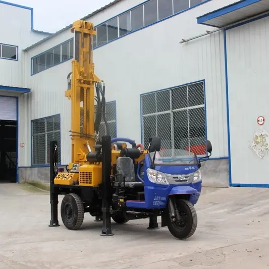 Water bore hole 200meter depth drilling rig tricycle for water well machine on sale