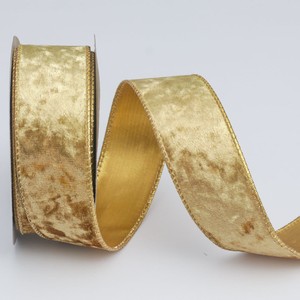 Custom Double Face Satin <b>Ribbon</b> Gold Color 2 Inch Wide for Gift Packaging - Product Image 1