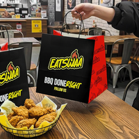 Sacs en papier kraft biodégradables écologiques personnalisés avec logo imprimé pour les emballages de hamburgers, frites, poulet frit et de restauration rapide