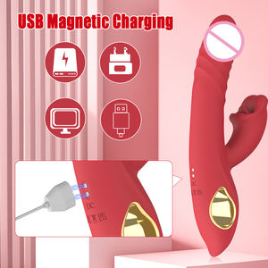 Vibromasseur à lèvres rouge langue de morsure télescopique léchant le jouet sexuel de pompage automatique masturbateur adulte orgasme jouets sexuels pour les femmes - Product Image 4