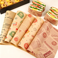 Kertas Roti Anti Minyak Putih Food Grade 40gsm dengan Logo Custom untuk Pembungkus Makanan Cepat Saji